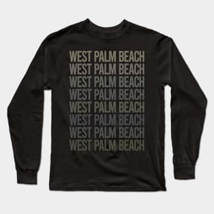 Gray Text Art West Palm Beach Long Sleeve T-Shirt